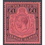 STAMPS LEEWARD ISLANDS 1928 £1 Purple an