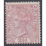 STAMPS GREAT BRITAIN : 1879 2 1/2d Rosy