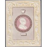 STAMPS : 1830's Front page from Royal Cameo Scrap Book of Embossed Heads, portrait of Lord Grey,