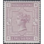 GREAT BRITAIN STAMPS : 1883 2/6 Lilac (lettered BD), superb unmounted mint,