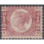 GREAT BRITAIN STAMPS : 1870 1/2d Red PLATE 9,