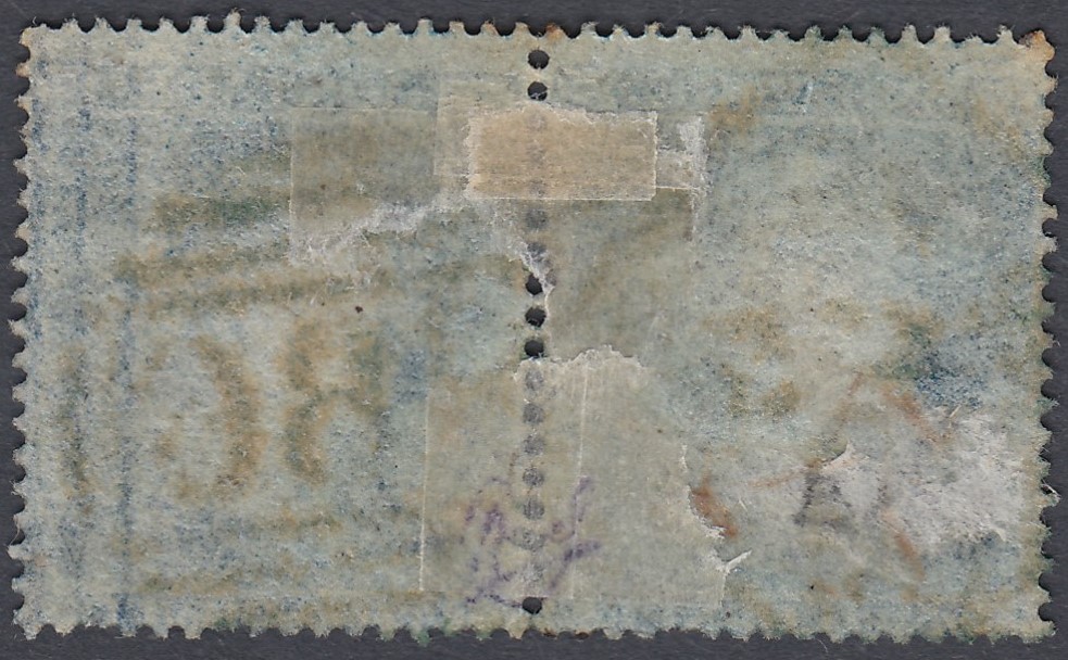 GREAT BRITAIN STAMPS : 1854 2d Blue Plate 4 (re-joined pair), cancelled by Green Dublin postmark, - Bild 2 aus 2