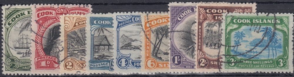 STAMPS COOK ISLANDS : 1944-46 GVI pictorial set of nine, fine used, SG 137-45.