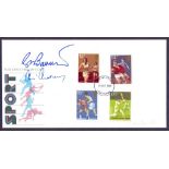 AUTOGRAPHS : ROGER BANNISTER and CHRIS CHATAWAY signed 1980 sports FDC