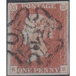 GREAT BRITAIN STAMPS : 1841 1d Red Plate 8 lettered (EB),