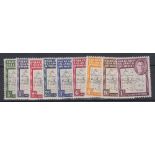 STAMPS FALKLANDS DEPENDENCIES, 1948 'thin map' lightly M/M set of nine, SG G9-16.