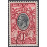 STAMPS CAYMAN : 1935 10/- Black and Scarlet,