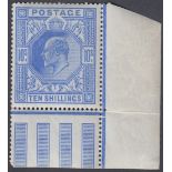 GREAT BRITAIN STAMPS :1912 10/- blue, fine M/M corner marginal example, SG 319.