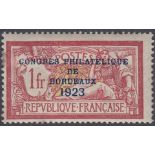 STAMPS FRANCE : 1923 Bordeaux Philatelic Congress, lightly M/M but with slight gum disturbance,