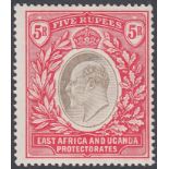 STAMPS KENYA : 1907 British East Africa 5r Grey and Red,