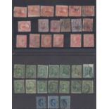 STAMPS CANADA : QUÉBEC, QV classics on two stockcards,