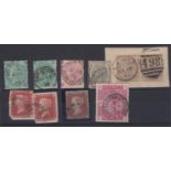 STAMPS : GREAT BRITAIN : QV used selection on stock card,