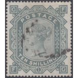 GREAT BRITAIN STAMPS : 1883 10/- Greenish Grey, lettered (FG),