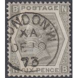 GREAT BRITAIN STAMPS : 1873 6d Grey, superb used example with upright London CDS,