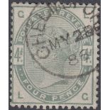 GREAT BRITAIN STAMPS : 1883 4d Dull Green, superb used example with Chelmsford CDS,