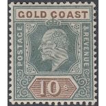 STAMPS GOLD COAST : 1902 10/- Green and Brown,