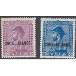 STAMPS COOK ISLANDS : 1936 GV New Zealand pair overprinted 'Cook Islands', lightly M/M, SG 116-17.