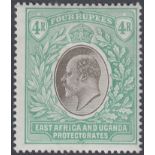 STAMPS KENYA : 1903 British East Africa 4r Grey and Emerald Green, mounted mint,