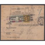 GREAT BRITAIN STAMPS : Parcel Post full label with EDVII 2d's and 3d