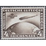 STAMPS GERMNAY : 1930 Graf Zeppelin South America Flight mounted mint pair, wmk horizontal,