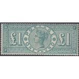 GREAT BRITAIN STAMPS : 1891 £1 Green (lettered FB),