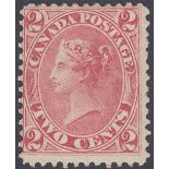 STAMPS CANADA : QUÉBEC, 1864 QV rose-red, M/M with good perfs, SG 44.