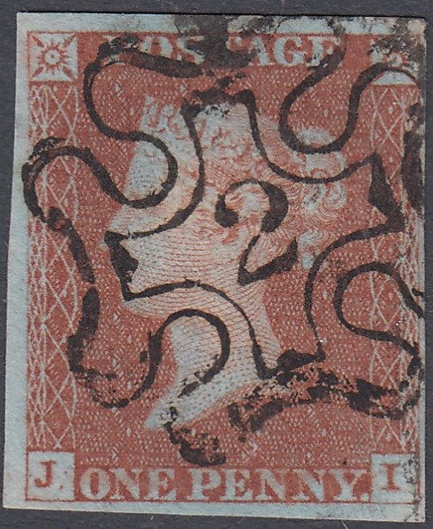 GREAT BRITAIN STAMPS : 1841 1d Red Brown,