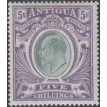 STAMPS ANTIGUA : 1907 5/- Grey Green and Violet (chalky),