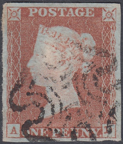 GREAT BRITAIN STAMPS : 1841 1d Red Brown Plate 30 lettered (AD),
