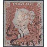 GREAT BRITAIN STAMPS : 1841 1d Red Brown Plate 30 lettered (AD),