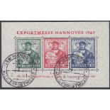 STAMPS GERMANY : 1949 Hanover Trade Fair, used miniature sheet, SG MS A145.