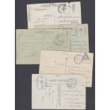 POSTAL HISTORY : GREECE, five WWI Field Post Office postcards,