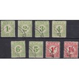 STAMPS FIJI : 1940 Postage Due, fine used set of eight, SG D11-18.