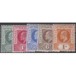 STAMPS CAYMAN : 1902 mounted mint set of 5 to 1/- SG 3-7