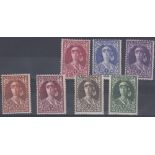 STAMPS BELGIUM : 1931 Anti-tuberculosis Fund lightly M/M set of seven, SG 593-99.