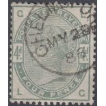 GREAT BRITAIN STAMPS : 1883 4d Dull Gree