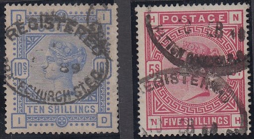 GREAT BRITAIN STAMPS : 1883-84 5/- Rose