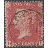 GREAT BRITAIN STAMPS : 1857 1d Red Plate
