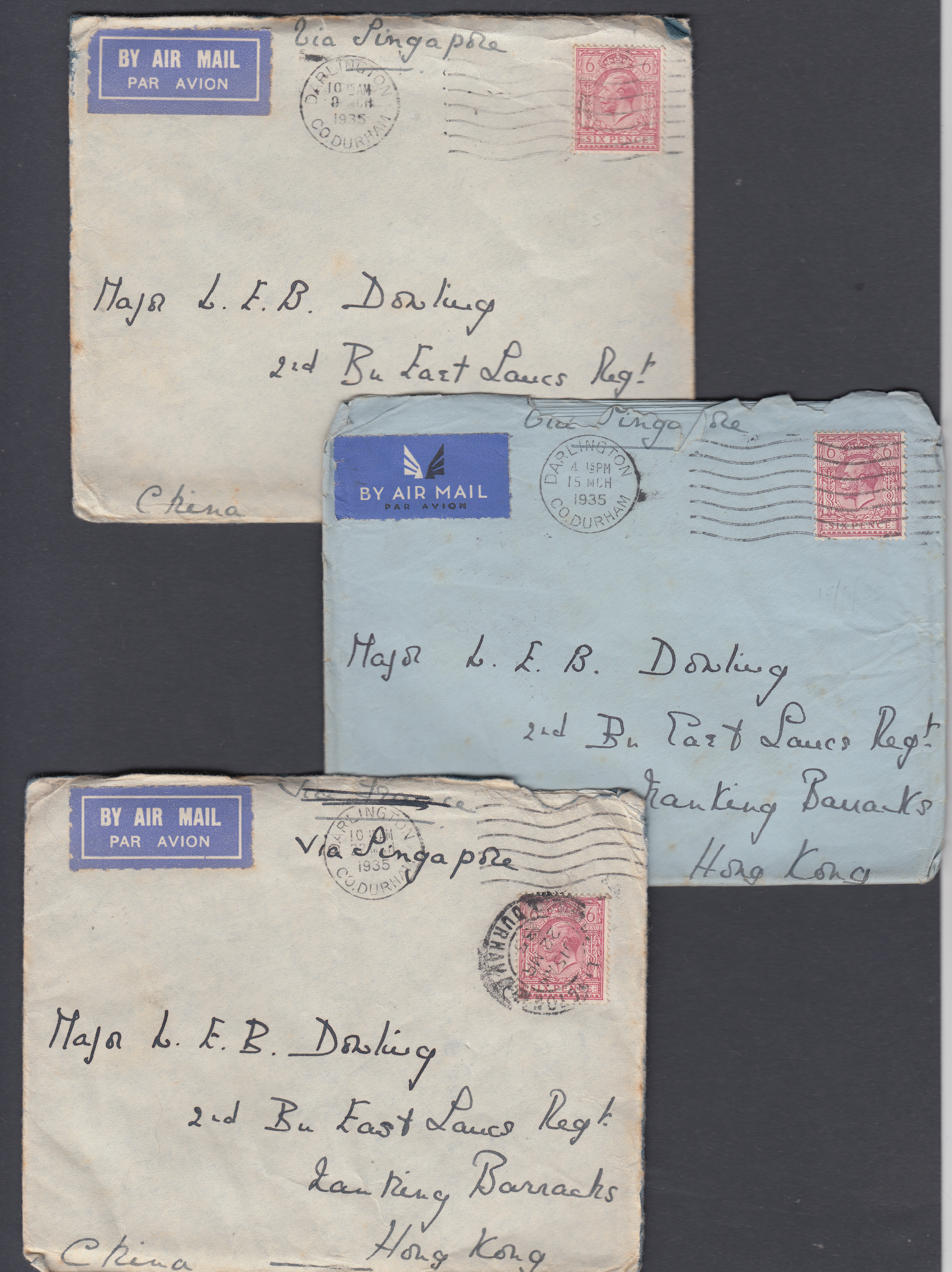 STAMPS POSTAL HISTORY : HONG KONG, three