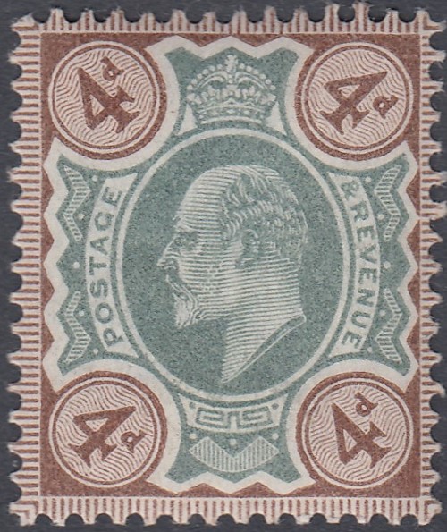 GREAT BRITAIN STAMPS : 1902 4d Green and