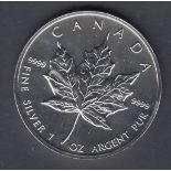 COINS : CANADA 1994 $5 Maple Leaf 1oz fine silver
