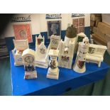 CRESTED CHINA, 12 different examples from various locations, generally good condition.