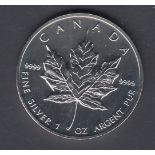 COINS : CANADA 1993 $5 Maple Leaf 1oz fine silver