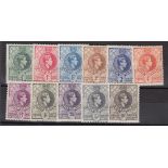 STAMPS SWAZILAND : 1938 George VI fine M/M set of 11, all perf 13.5x13, SG 28-38.