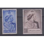 STAMPS SWAZILAND : 1948 Silver Wedding, M/M pair, SG 46-47.
