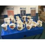 CRESTED CHINA, 17 different examples from various locations, generally good condition.