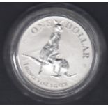 COINS : Australia 1996 1oz Silver Kangaroo $1