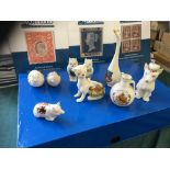 CRESTED CHINA, 9 different examples from various locations, generally good condition.