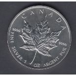 COINS : CANADA 1996 $5 Maple Leaf 1oz fine silver