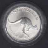 COINS : Australia 1993 1oz Silver Kangaroo $1